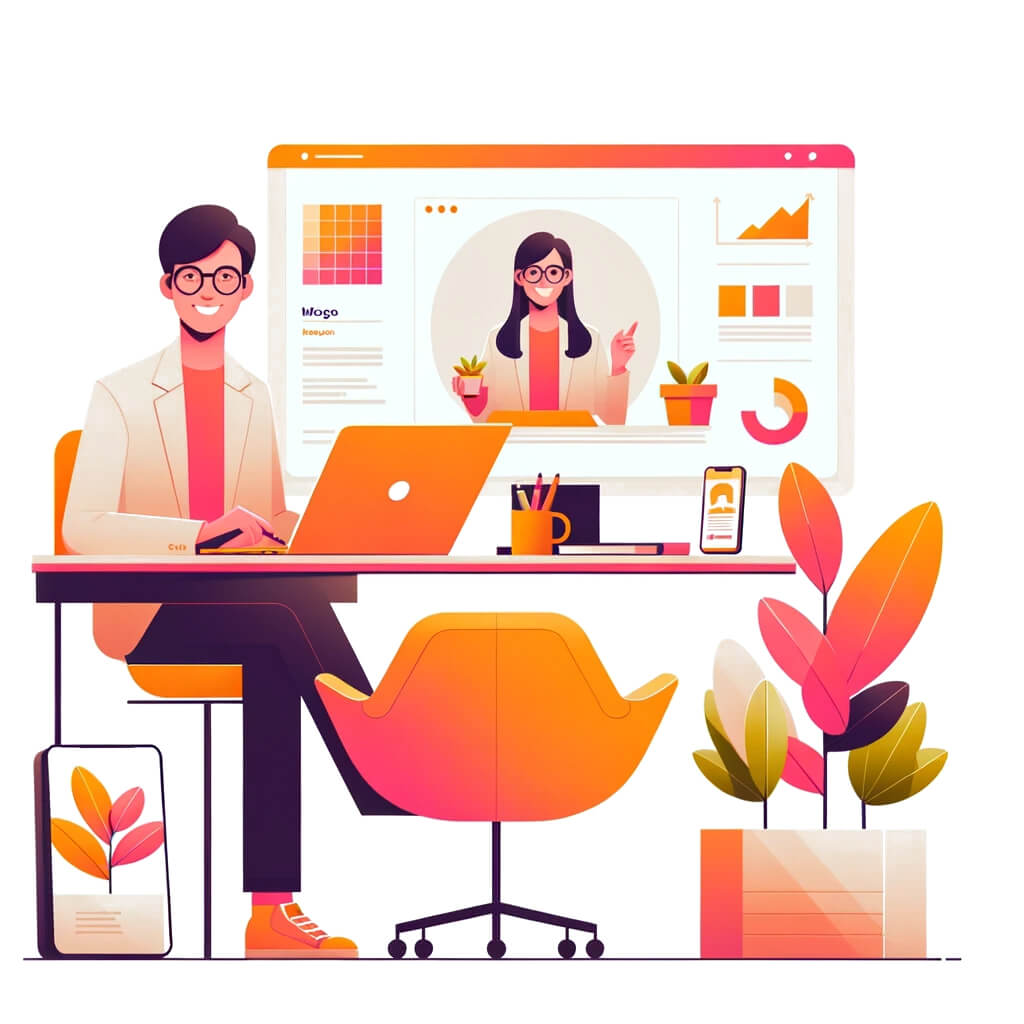 User near the computer